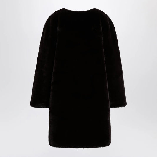 The Frankie Shop Brown Faux-Fur Coat — Wrap Coat