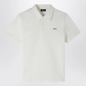 A.P.C. White short-sleeved polo shirt with logo embroidery