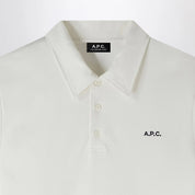 A.P.C. White short-sleeved polo shirt with logo embroidery