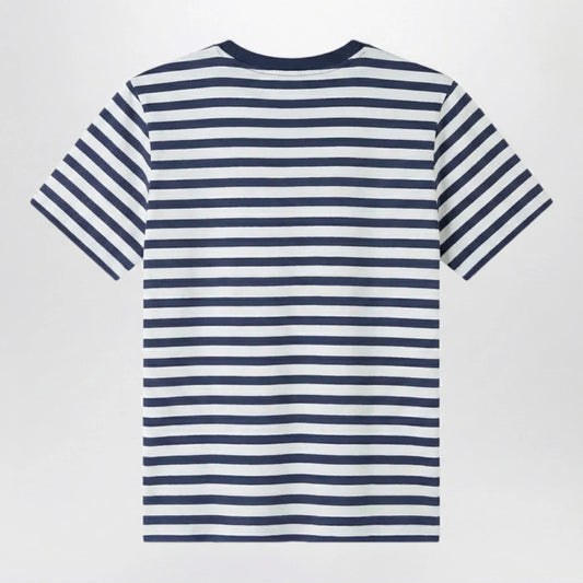 A.P.C. Striped Blue & White Crew-Neck T-Shirt for Men