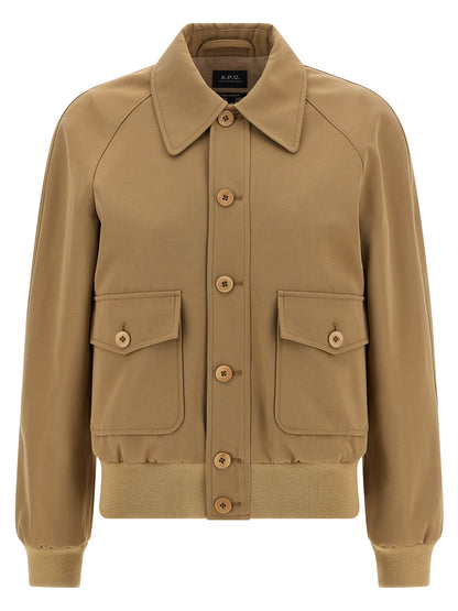 A.p.c. Cotton & Wool Jacket — Boxy Beige Jacket