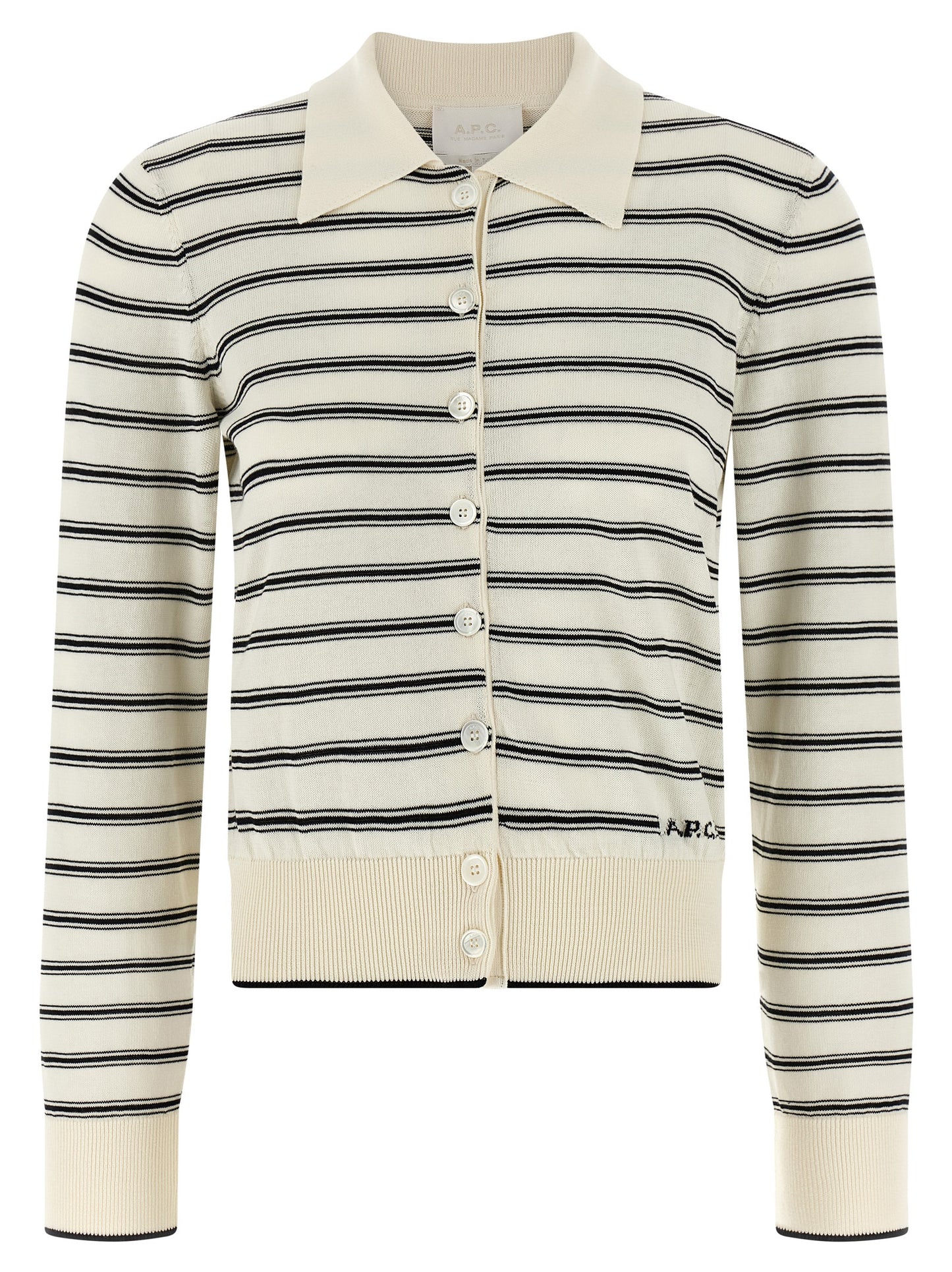 A.p.c. Striped Cardigan Knitwear — Lightweight Cotton (Women's)