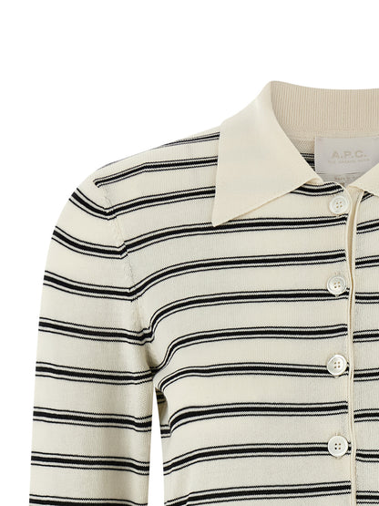 A.p.c. Striped Cardigan Knitwear — Lightweight Cotton (Women's)