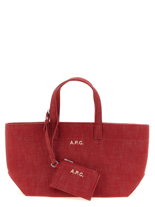 A.p.c. Small Le Drummer Toile Shopper — Red Canvas