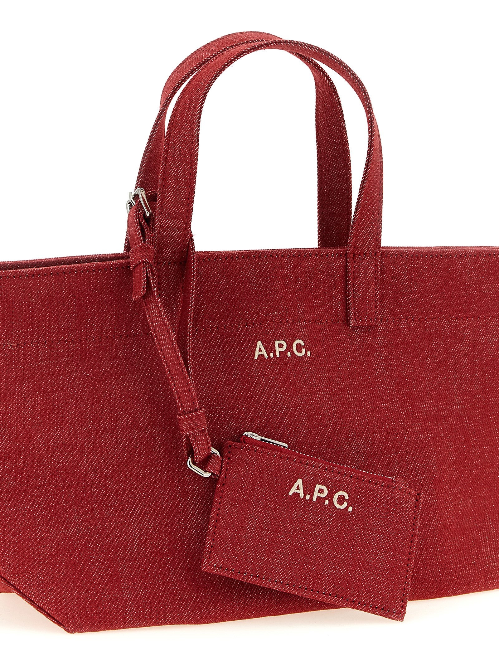 A.p.c. Small Le Drummer Toile Shopper — Red Canvas