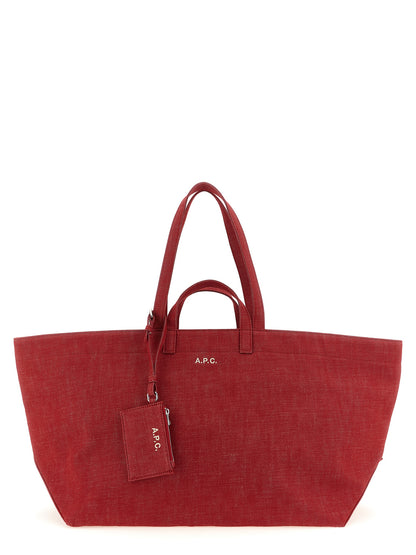 A.p.c. Le Drummer Toile Large Shopper Bag — Red, €295