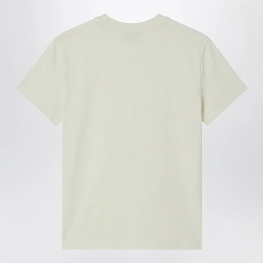 A.P.C. Light Yellow Crew-Neck T‑Shirt with Logo — Topwear
