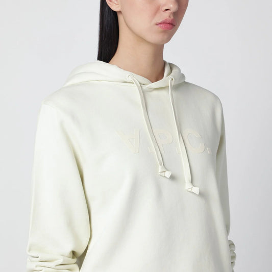 A.P.C. Ecru Logo Sweatshirt — Women's Topwear