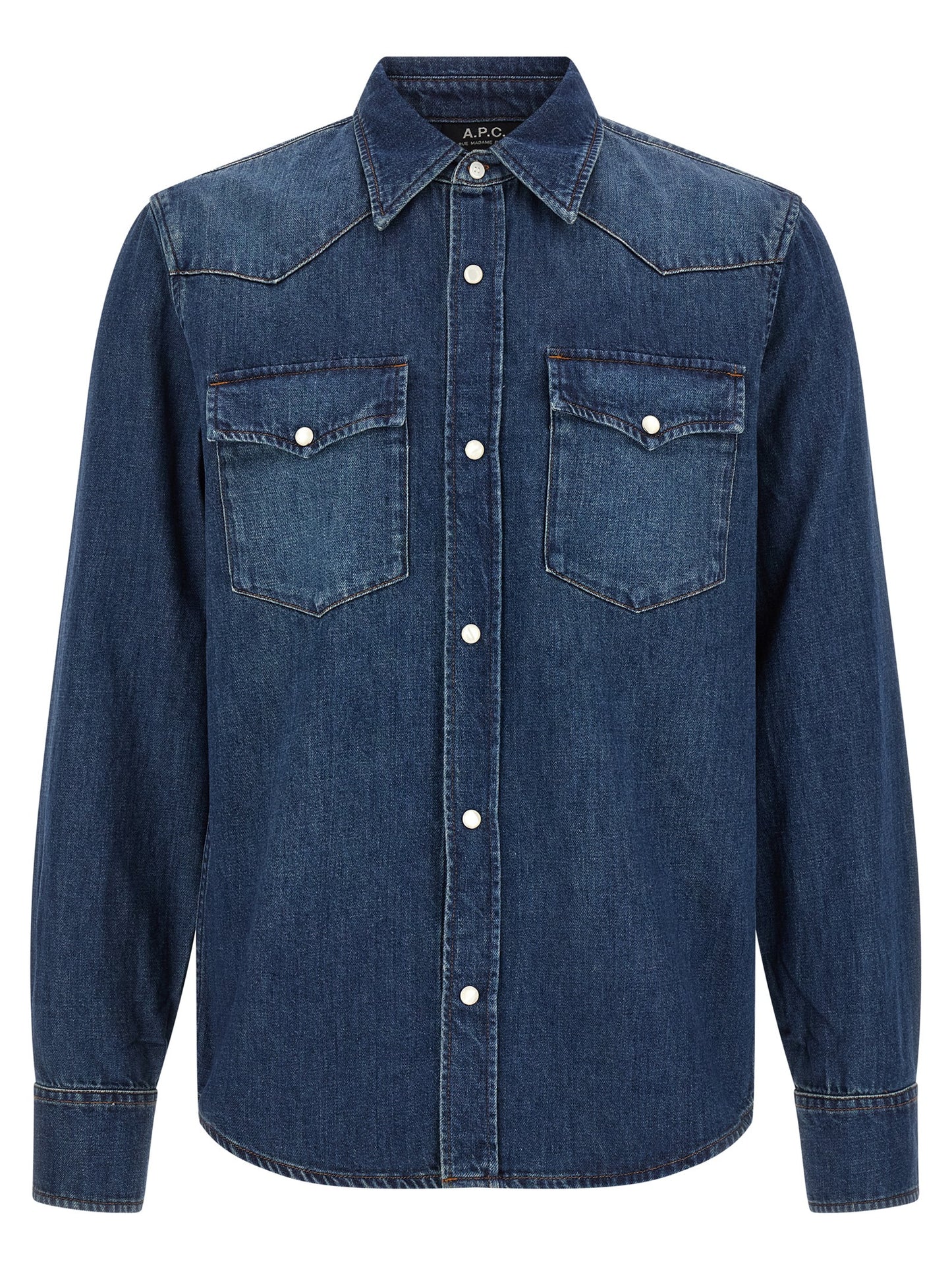 A.p.c. Western Shirt — Men's Denim Shirt, Organic Cotton
