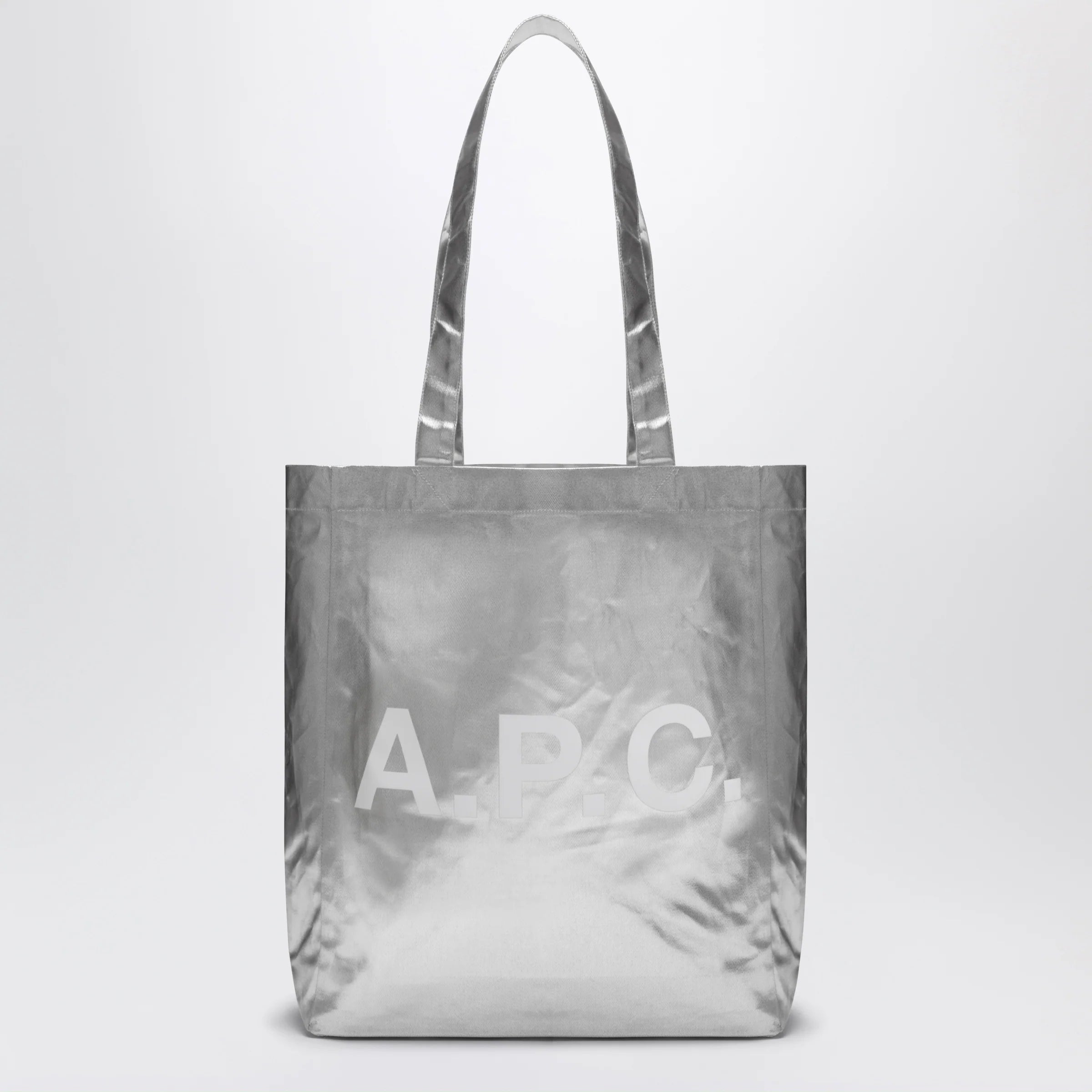 A.P.C. Lou metallic silver tote bag