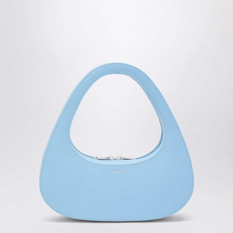 Coperni Micro Baguette Swipe Bag in light blue leather