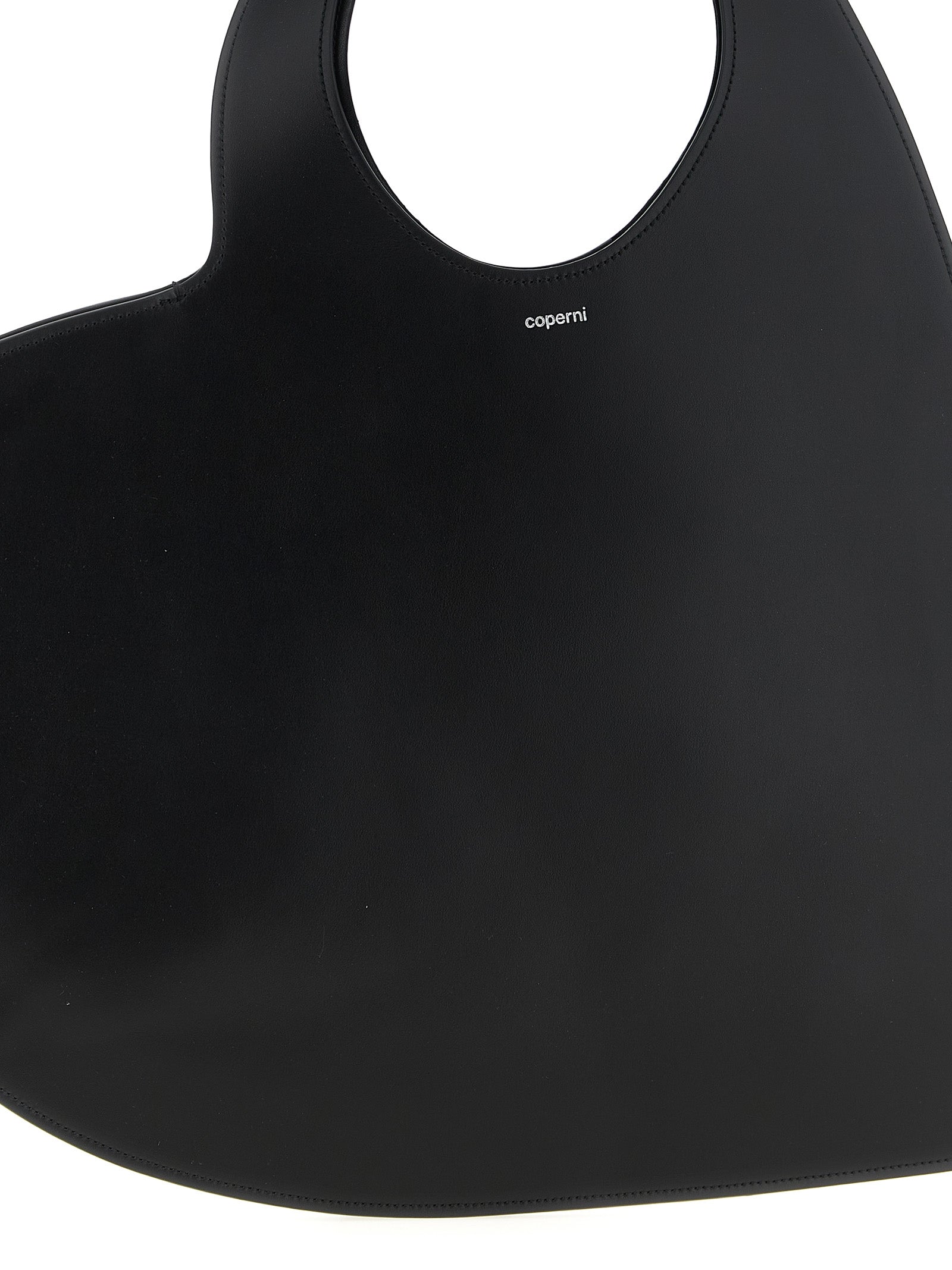Coperni Double Heart Shoulder Bag — Black Leather (W44cm)