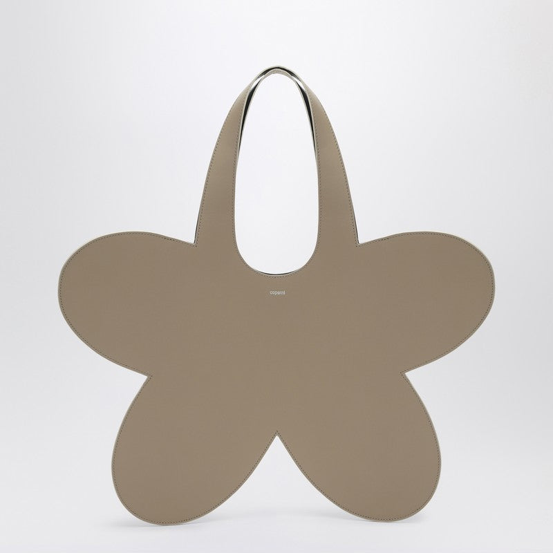 Coperni Flower beige leather tote bag