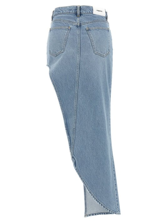 Coperni One‑leg Denim Skirt — Mini Asymmetrical Train