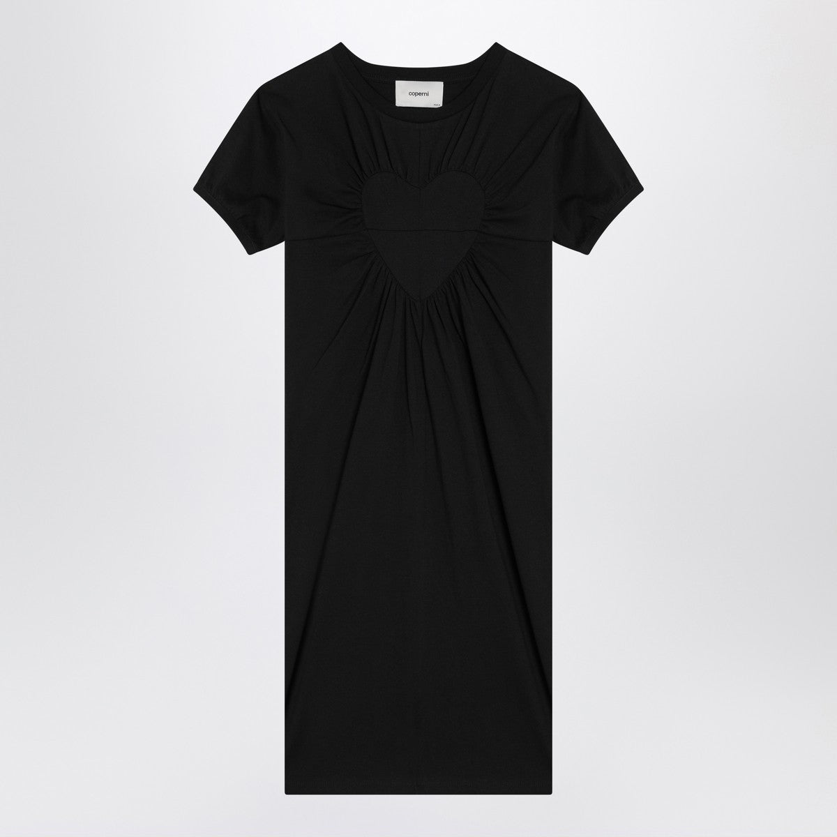 Coperni Black mini dress with heart in cotton
