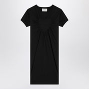 Coperni Black mini dress with heart in cotton