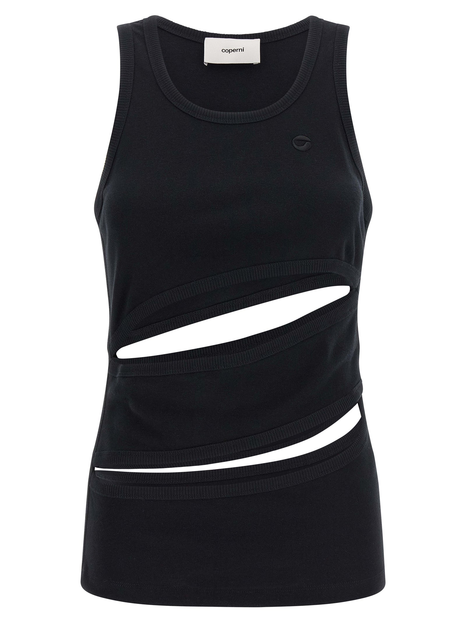 Coperni Spiral Tank Top — Black Organic Cotton (Women)
