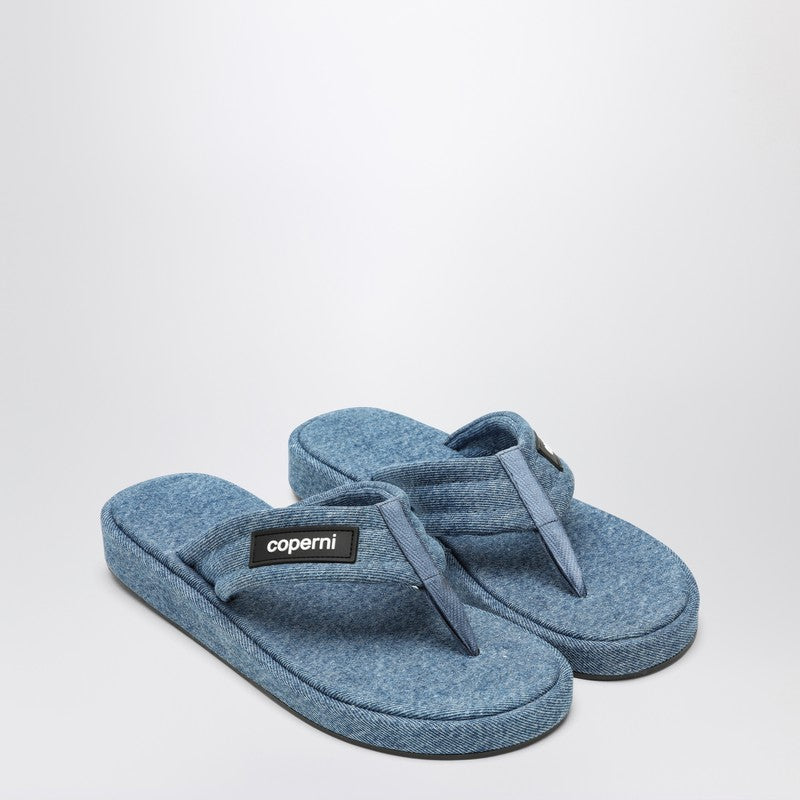 Coperni Denim flip-flops with logo