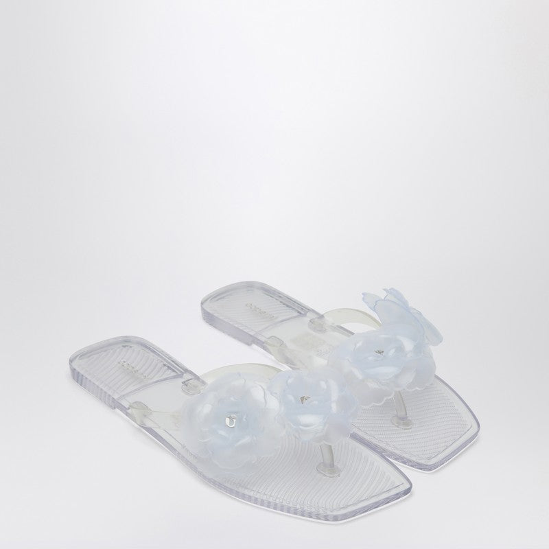 Tongs en silicone transparentes à fleurs Coperni