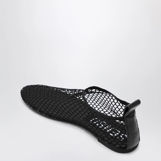 SENSO Ebony-colored mesh fabric ballet flats
