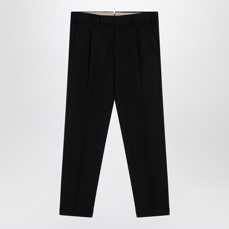 PT Torino Black virgin wool trousers