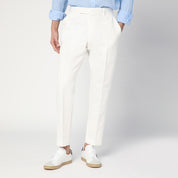 PT Torino white cotton and linen trousers — refined summer tailoring