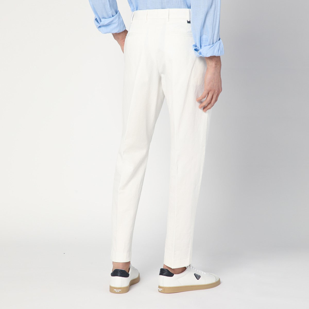 PT Torino white cotton and linen trousers — refined summer tailoring