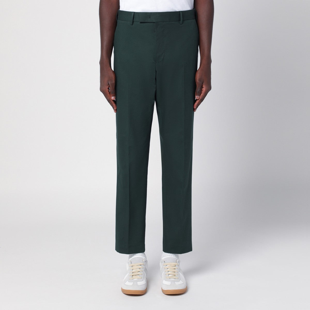 Dark Green Cotton Trousers — PT Torino