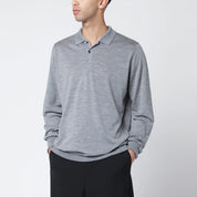 JOHN SMEDLEY Light Grey Wool Polo Shirt — Men’s Topwear