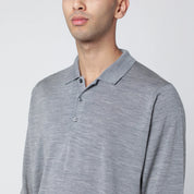 JOHN SMEDLEY Light Grey Wool Polo Shirt — Men’s Topwear