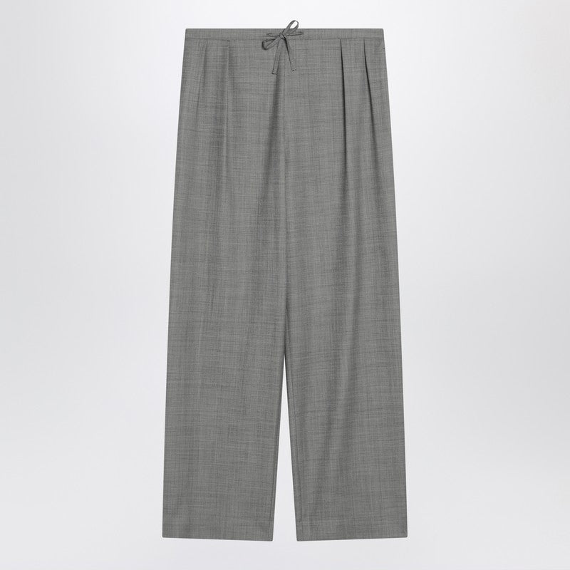 Gray Wide Pants with Drawstring — LouLou De Saison
