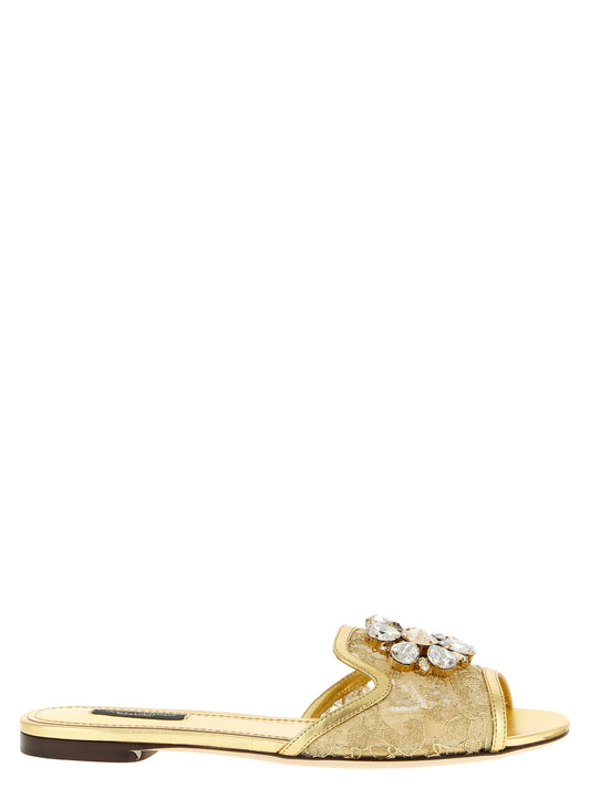 Dolce & Gabbana Taormina Sandals — Gold Lace Jewel