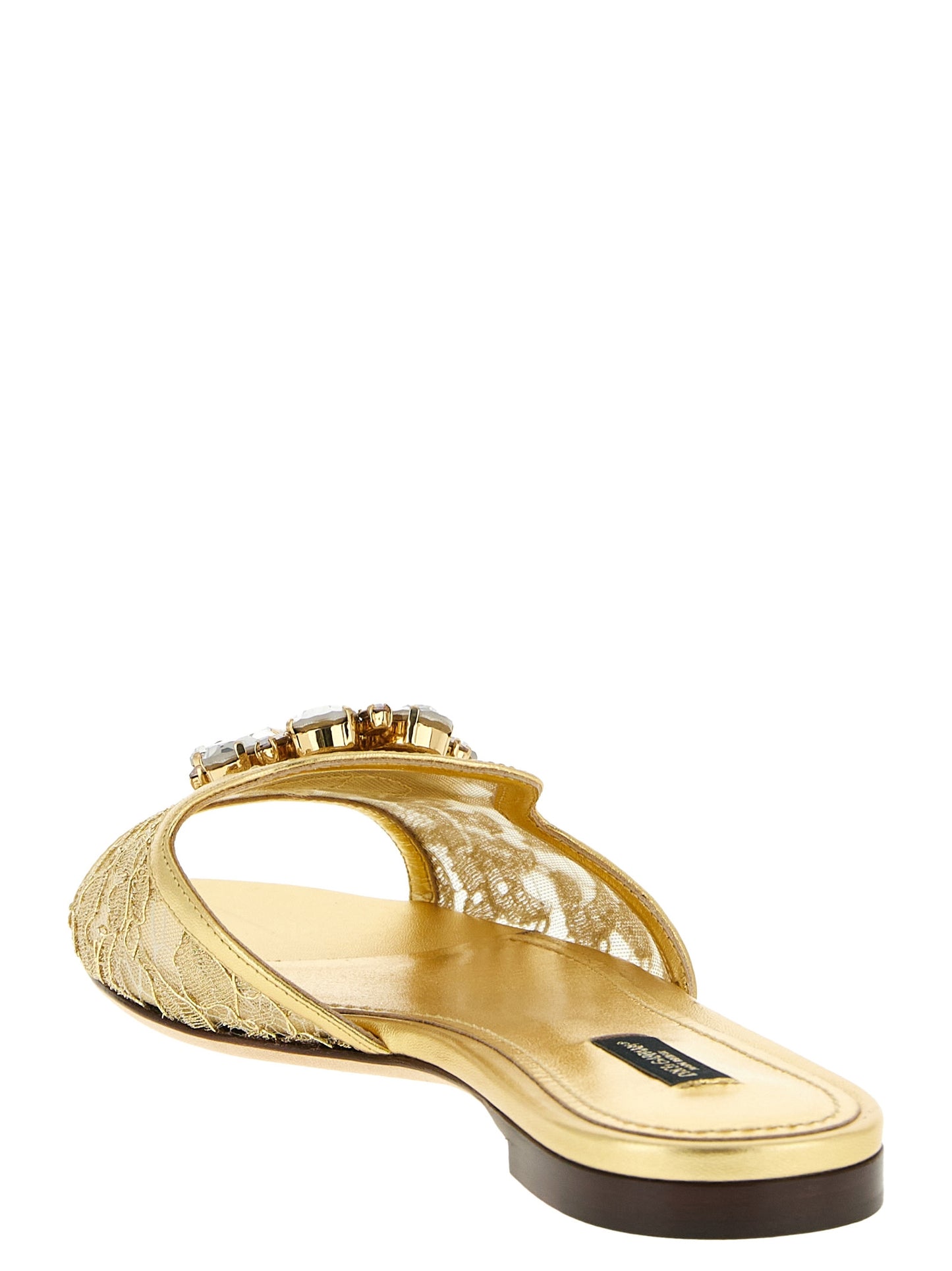 Dolce & Gabbana Taormina Sandals — Gold Lace Jewel