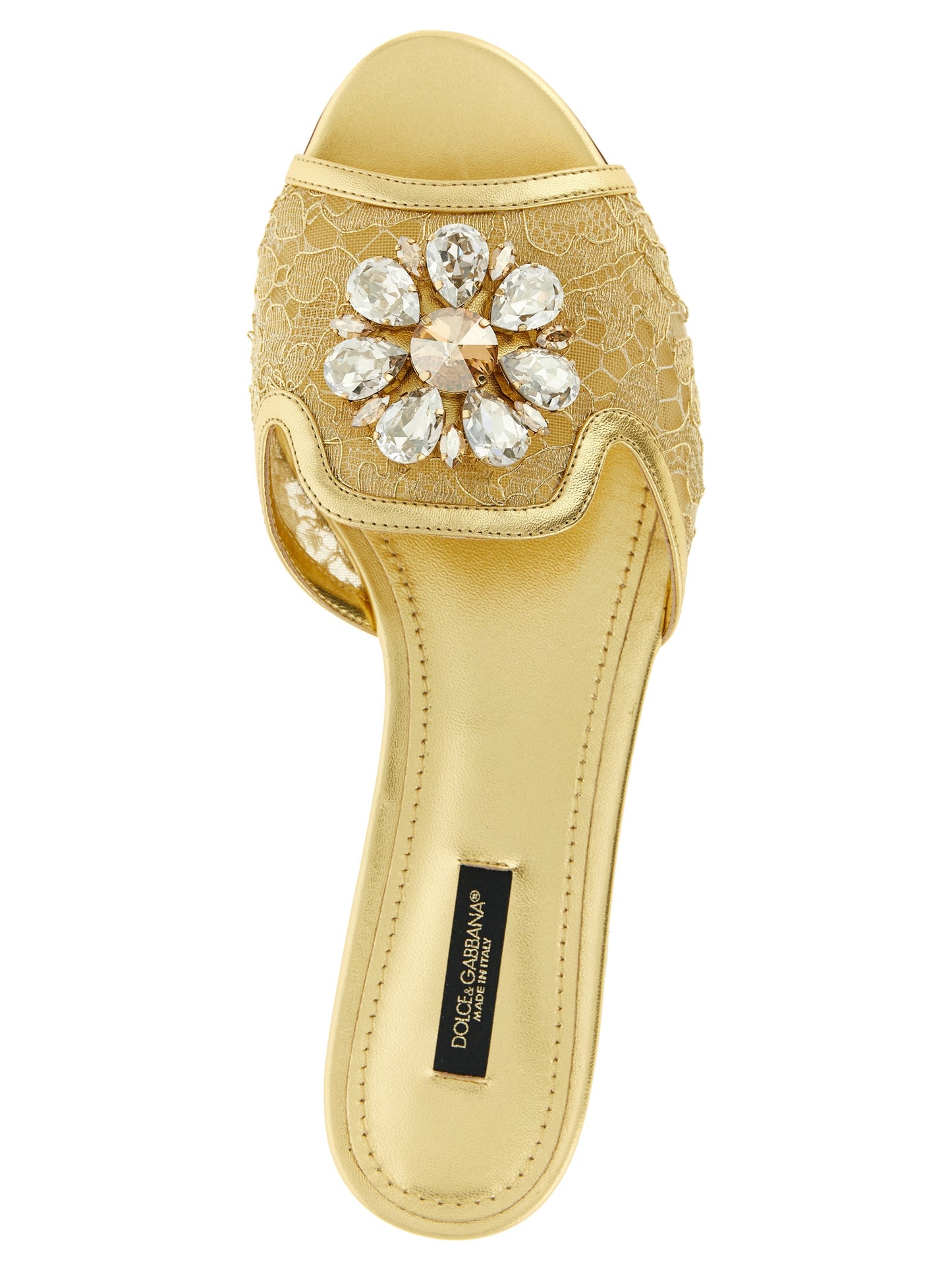 Dolce & Gabbana Taormina Sandals — Gold Lace Jewel
