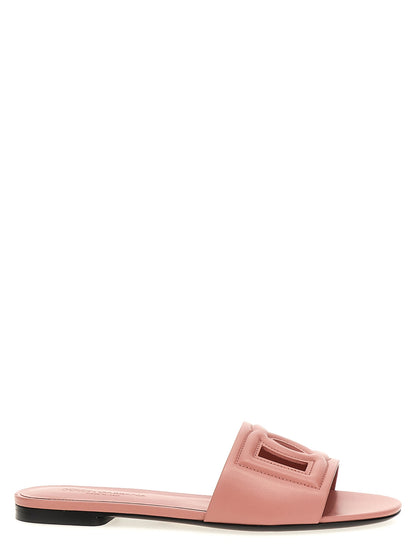 Dolce & Gabbana Dg Slides — Pink Calf Leather Sandals