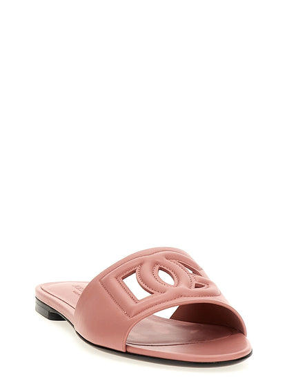 Dolce & Gabbana Dg Slides — Pink Calf Leather Sandals