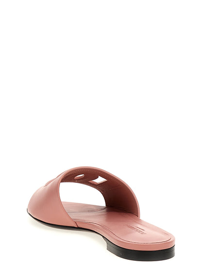 Dolce & Gabbana Dg Slides — Pink Calf Leather Sandals