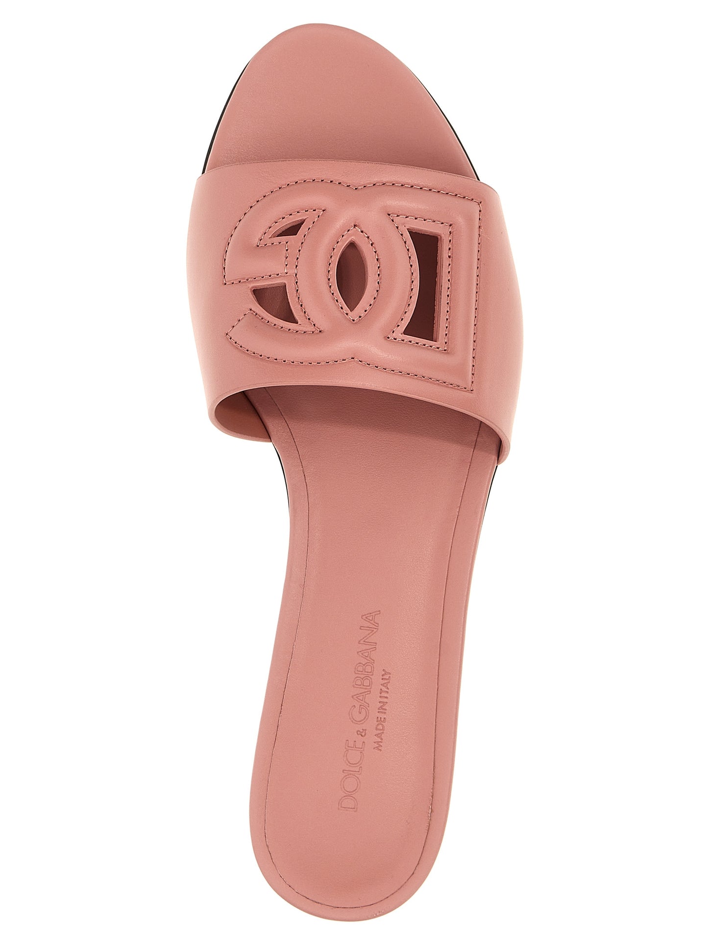 Dolce & Gabbana Dg Slides — Pink Calf Leather Sandals