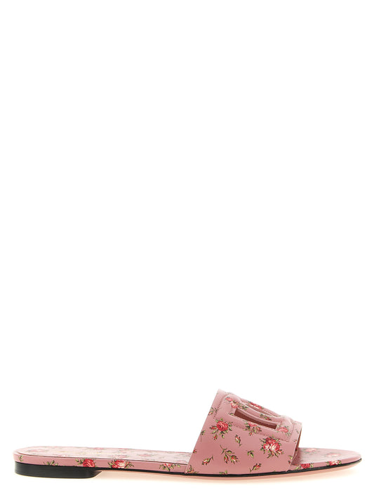 Dolce & Gabbana Leather Slides — Pink Sandals