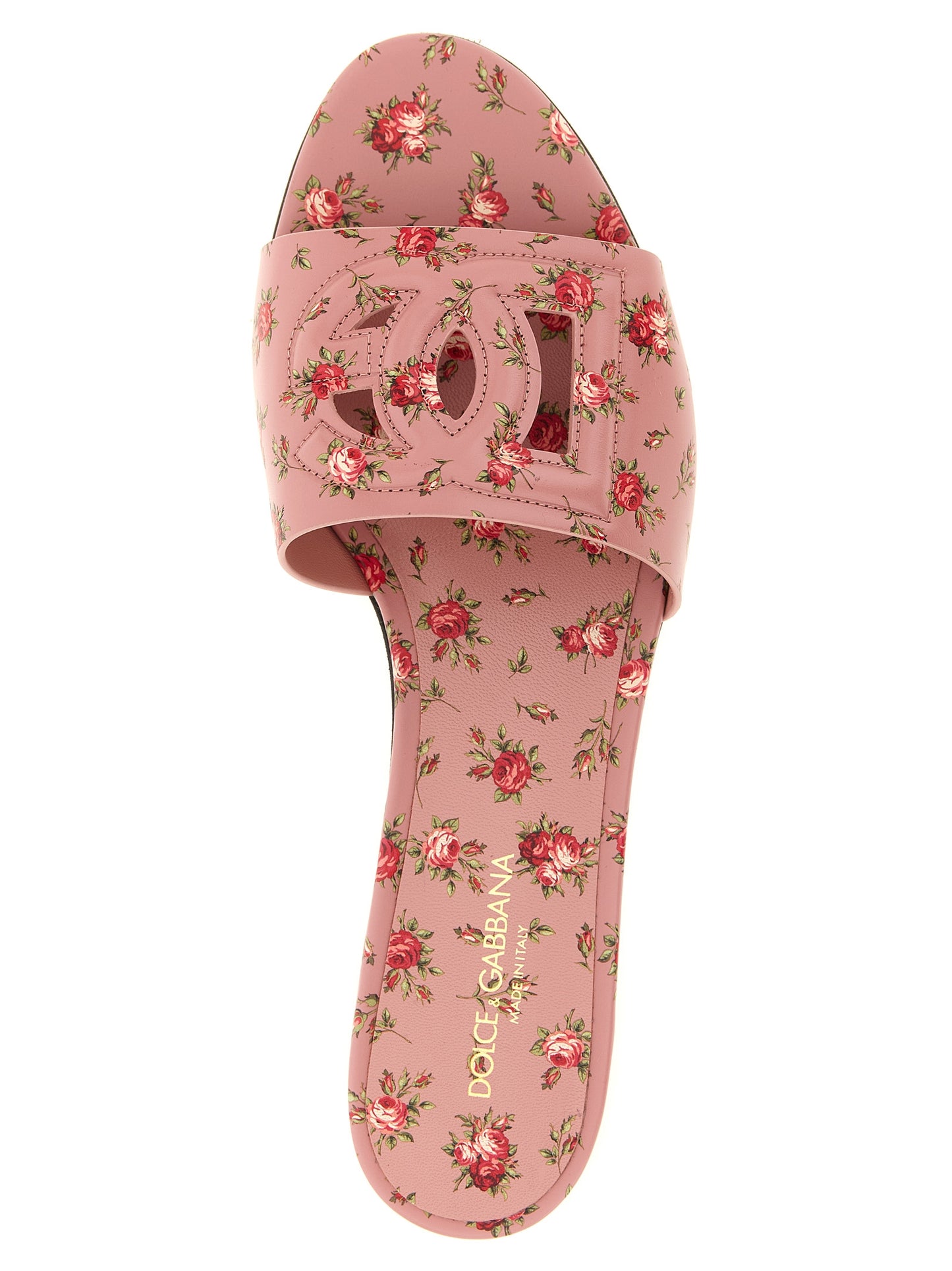 Dolce & Gabbana Leather Slides — Pink Sandals