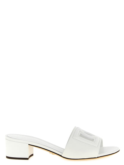 Dolce & Gabbana Sandals — White Calf Leather, 4cm Heel