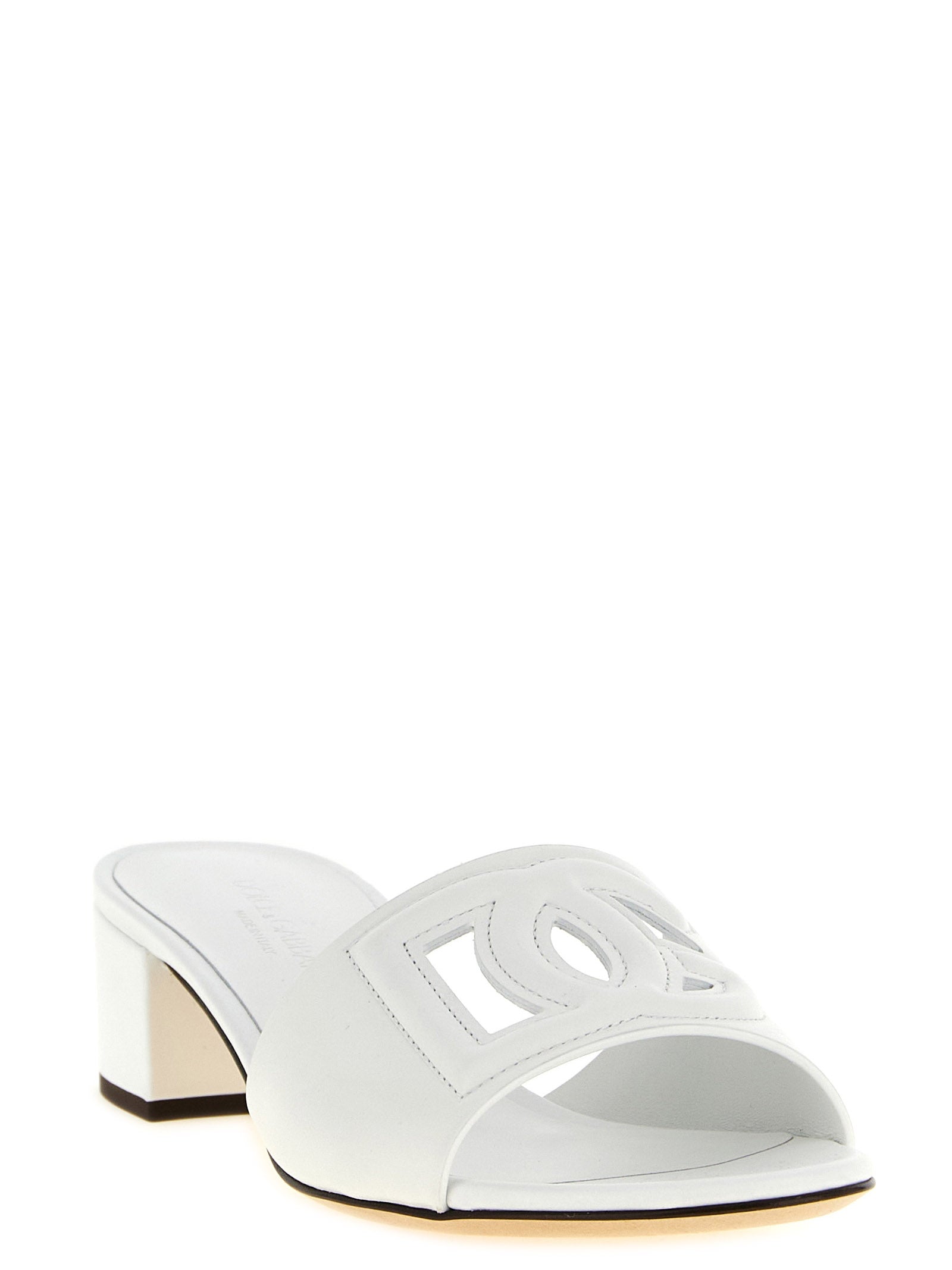 Dolce & Gabbana Sandals — White Calf Leather, 4cm Heel