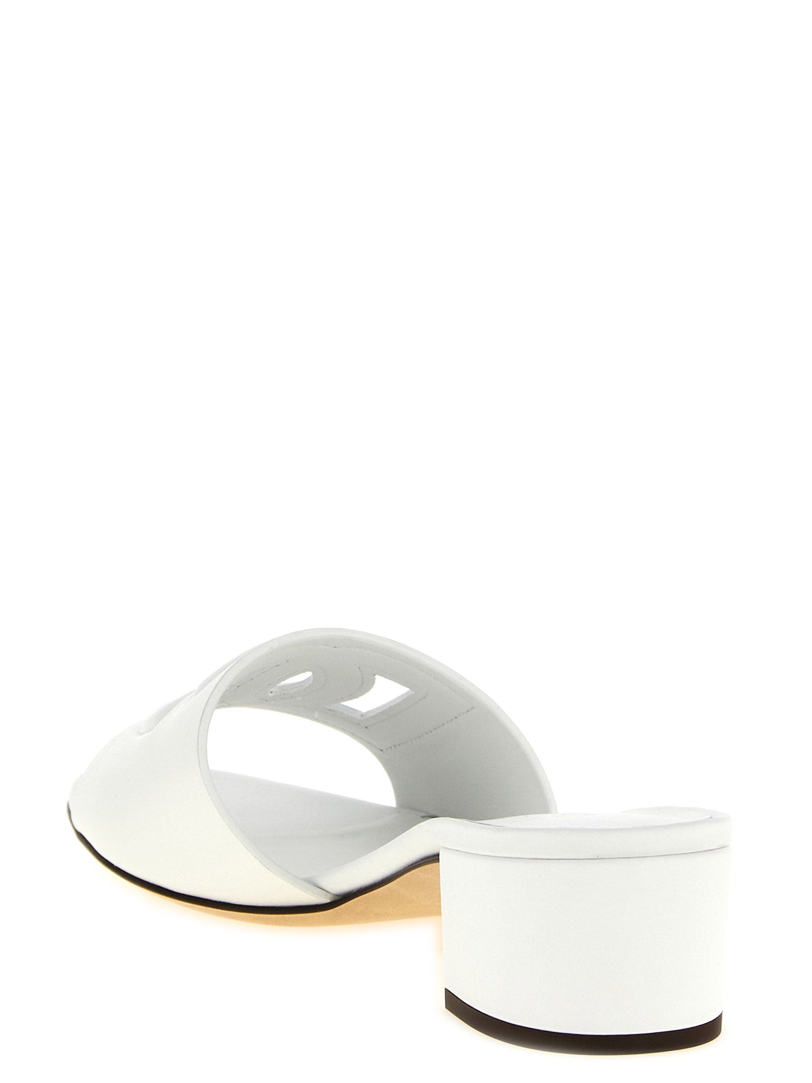 Dolce & Gabbana Sandals — White Calf Leather, 4cm Heel