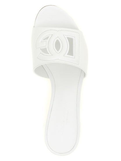 Dolce & Gabbana Sandals — White Calf Leather, 4cm Heel