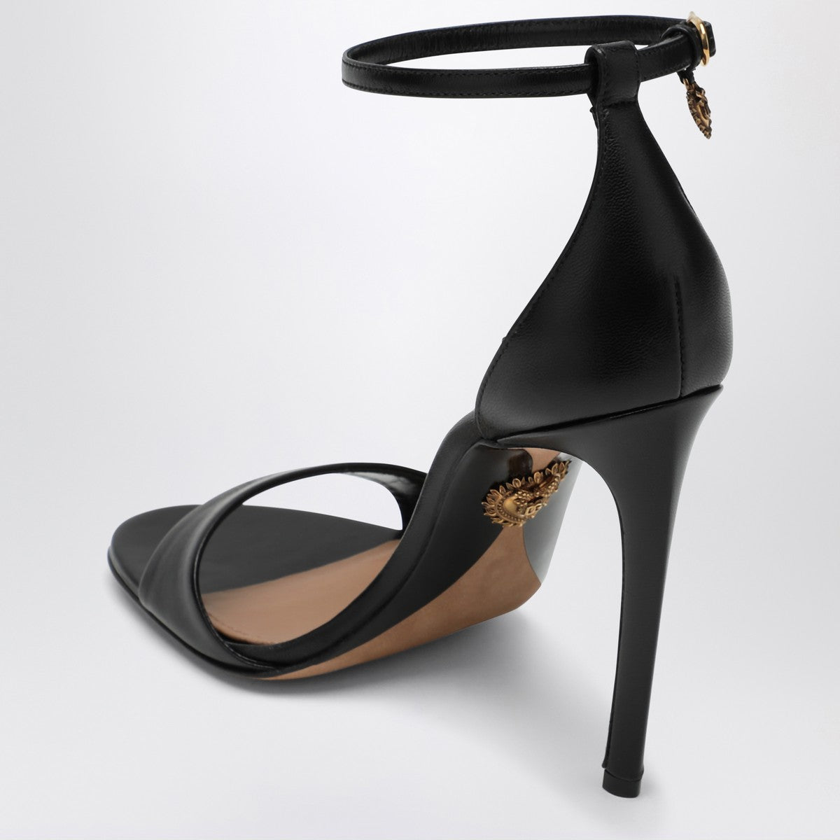 Dolce & Gabbana Black patent leather Devotion sandals