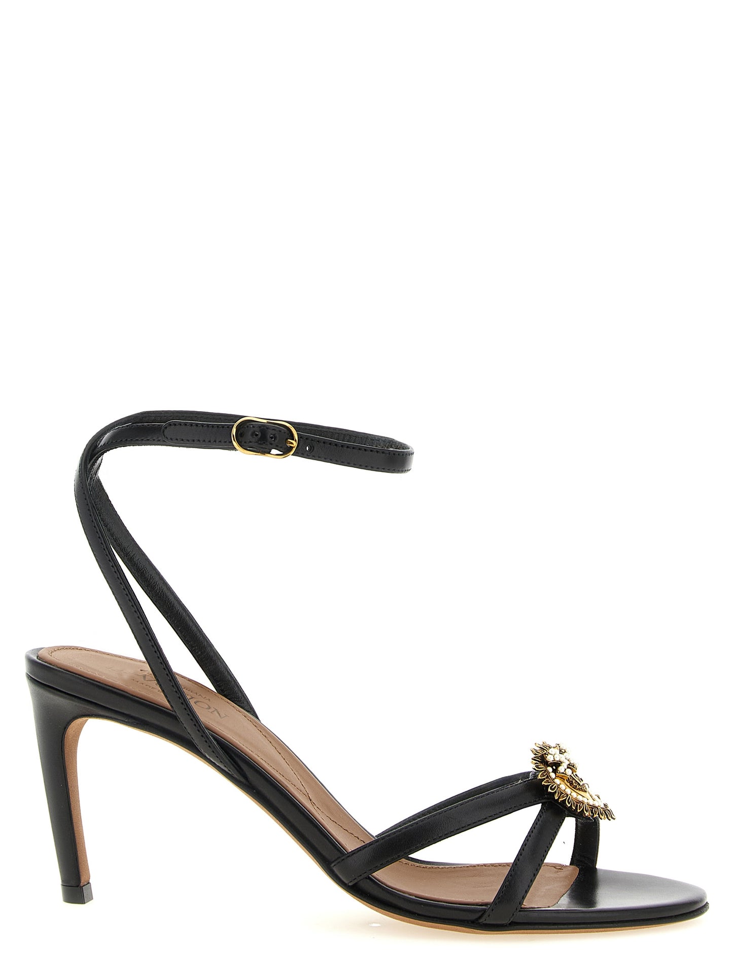 Dolce & Gabbana Devotion Sandals — Black Calf Leather