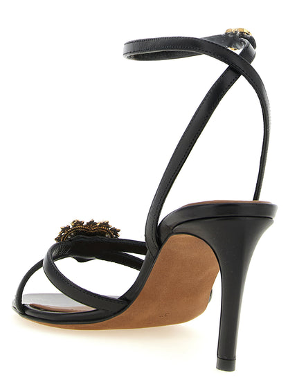 Dolce & Gabbana Devotion Sandals — Black Calf Leather