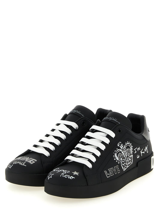Dolce & Gabbana Portofino Sneakers for Men — Black