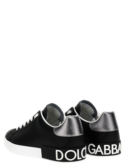 Dolce & Gabbana Portofino Sneakers for Men — White/Black