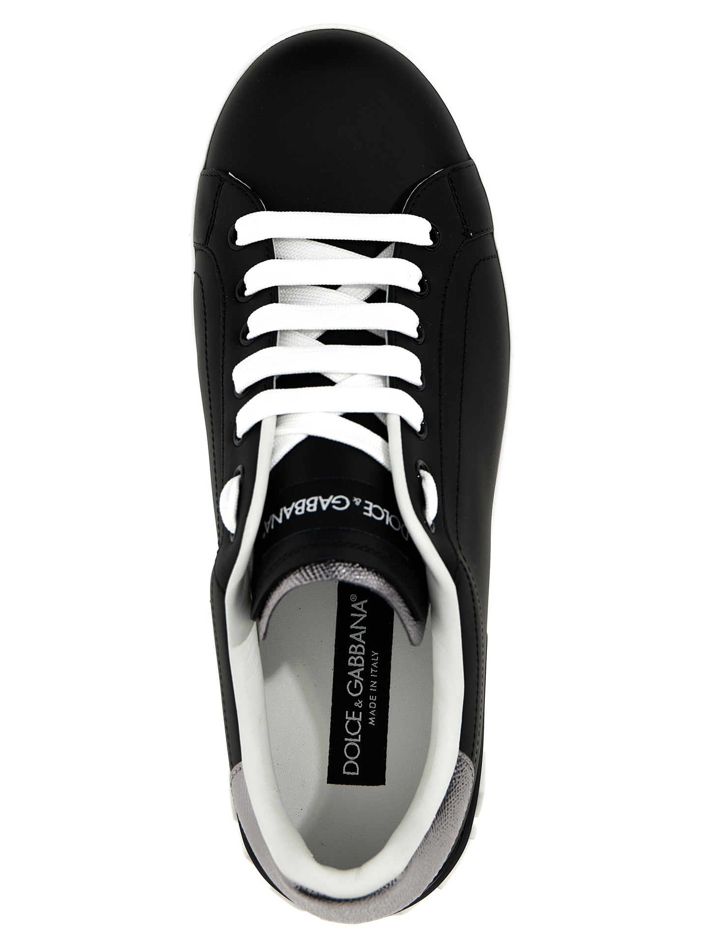 Dolce & Gabbana Portofino Sneakers for Men — White/Black